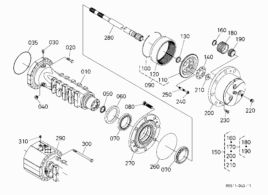 REAR AXLE (HUB REDUCTION)