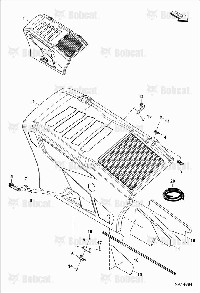 Engine Basket & Hood (Hood Assembly) (W/One-piece Handle & Unlock Button)