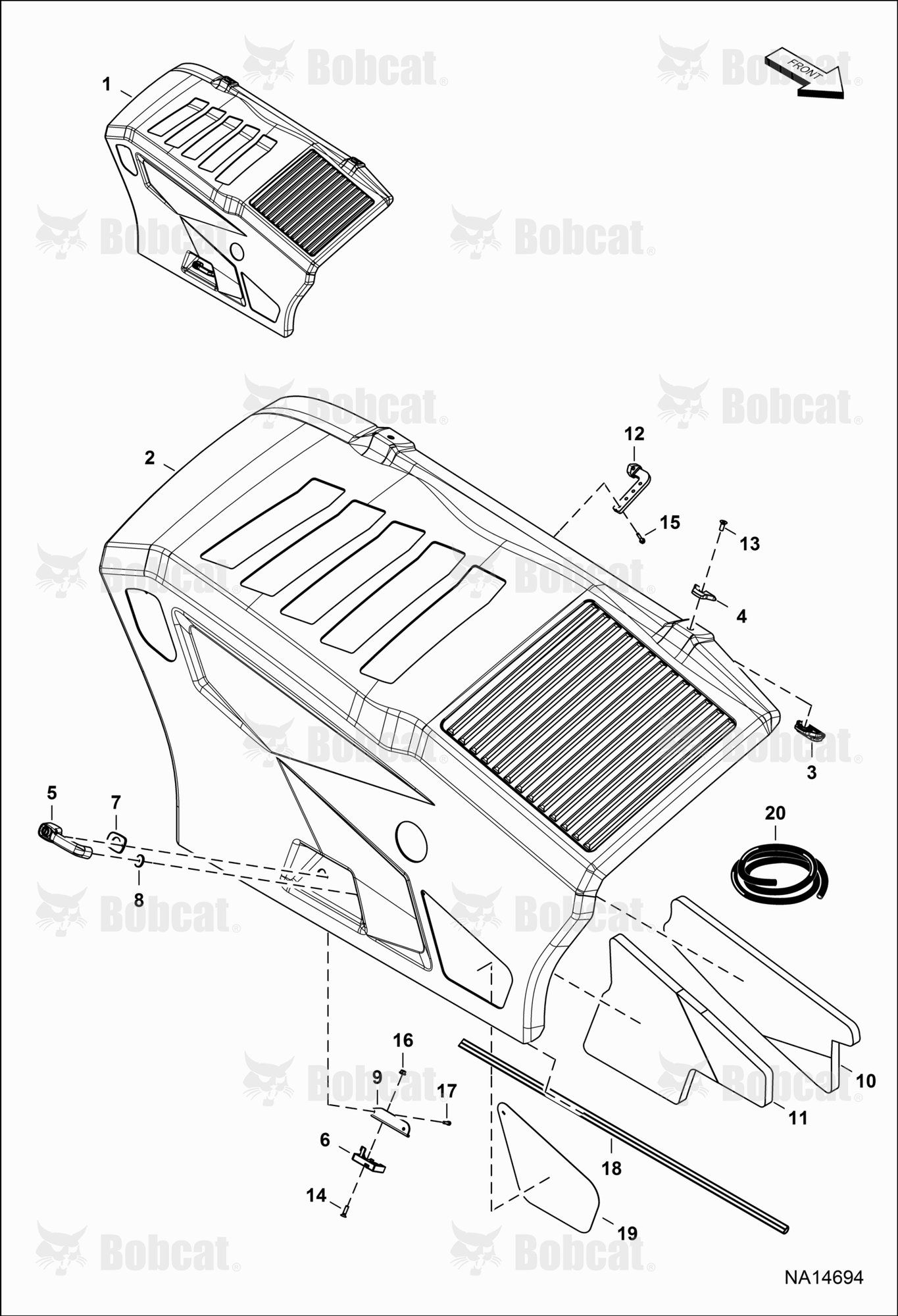 Engine Basket & Hood (Hood Assembly) (W/One-piece Handle & Unlock Button)
