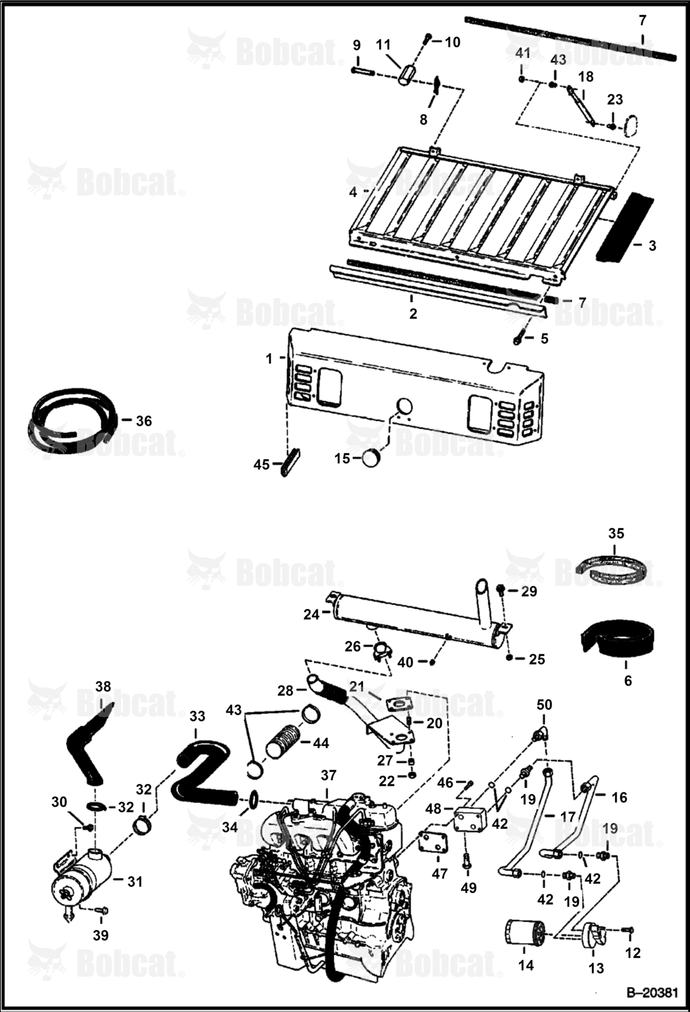 Engine & Attaching Parts (Air Cleaner, Muffler & Grill) (W/ B.O.S.S Option)