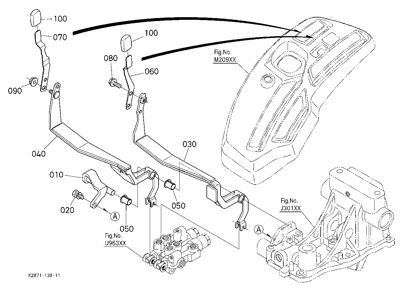 Rear Control Valve Kit (Lever) [Option]