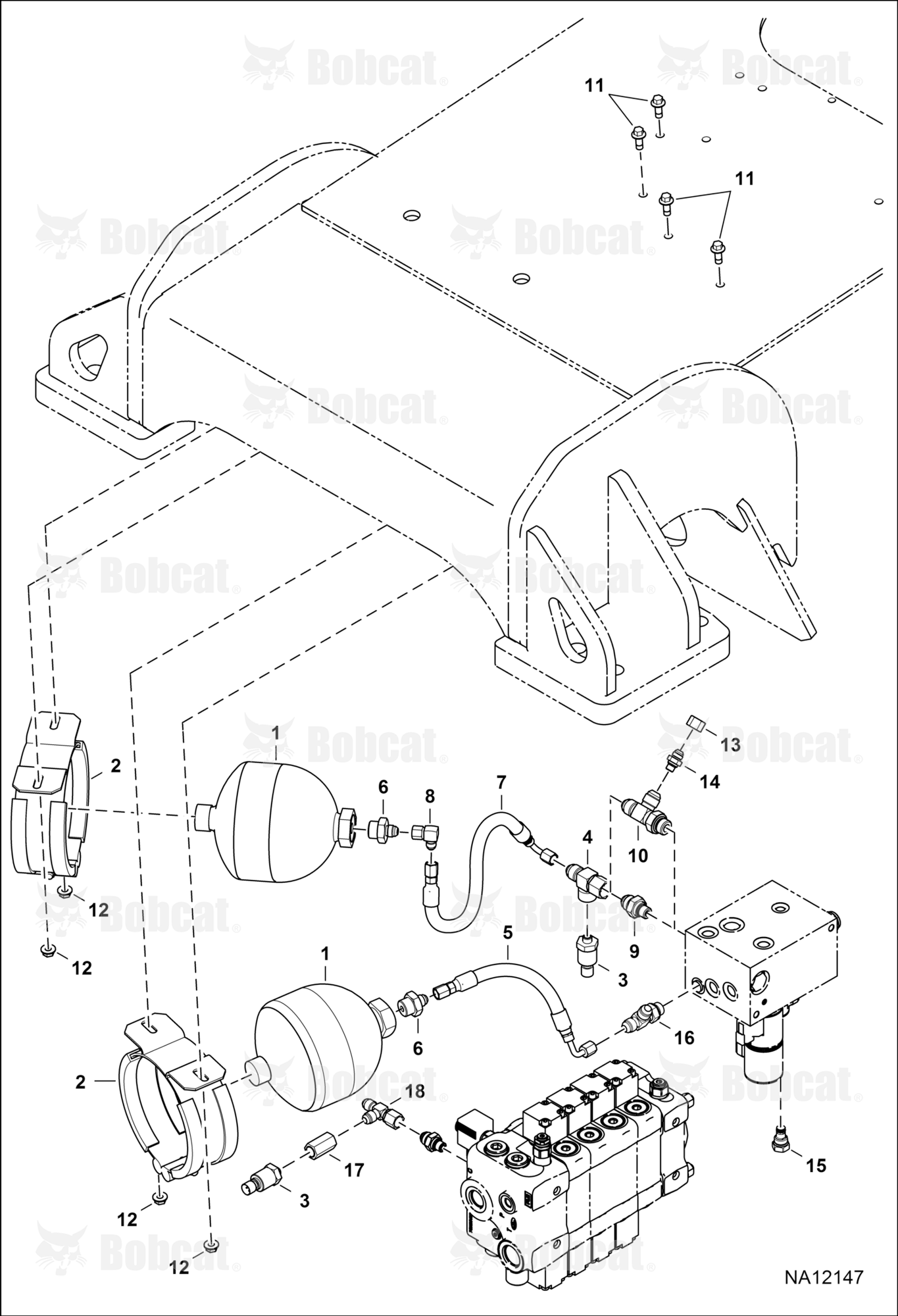 Hydraulic Circuitry (Service Brake Accumulator) (Germany) (W/Accumulators of Like Size)