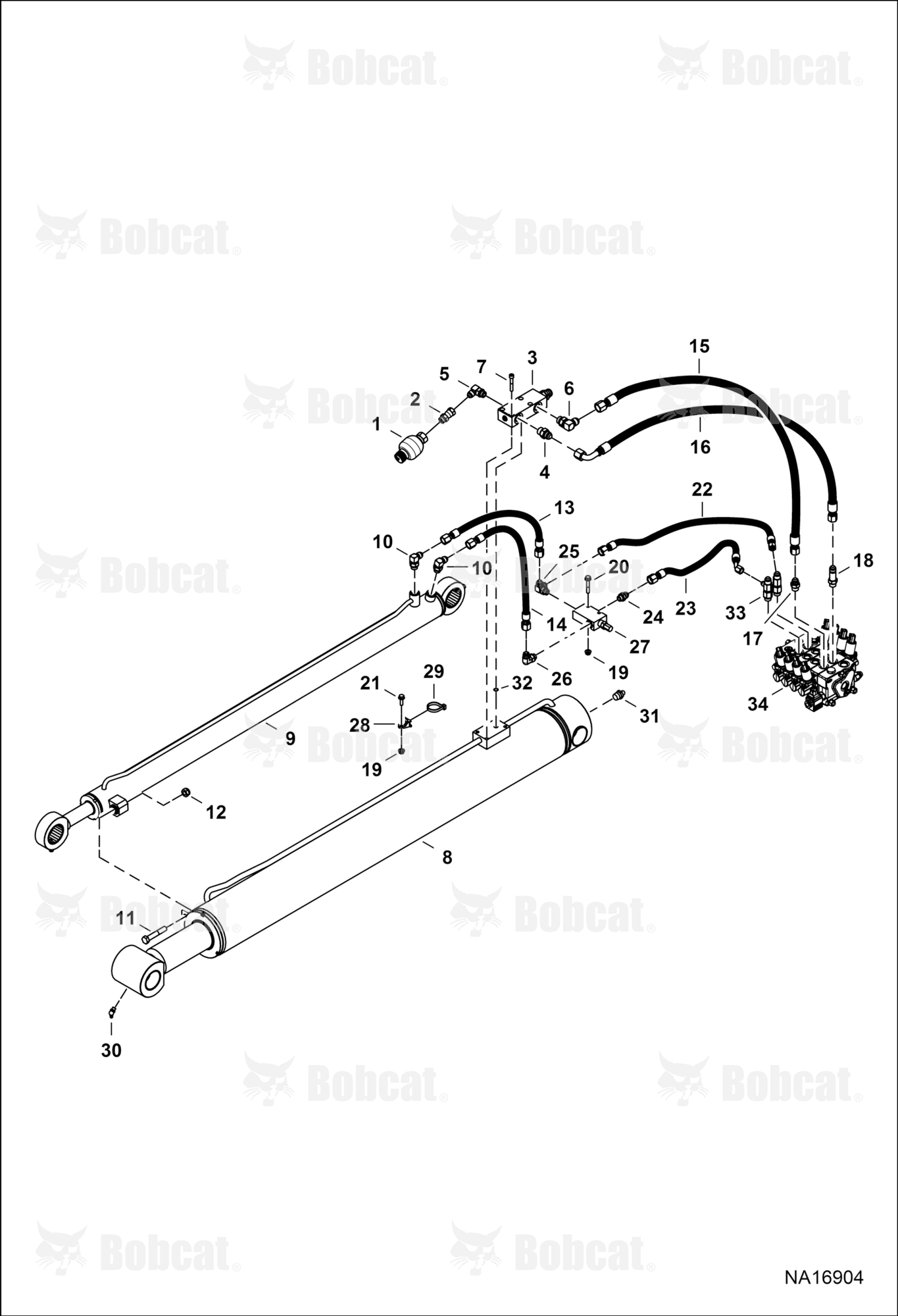 Hydraulic Circuitry (Lift & Self Leveling)  B41G16001 & Above