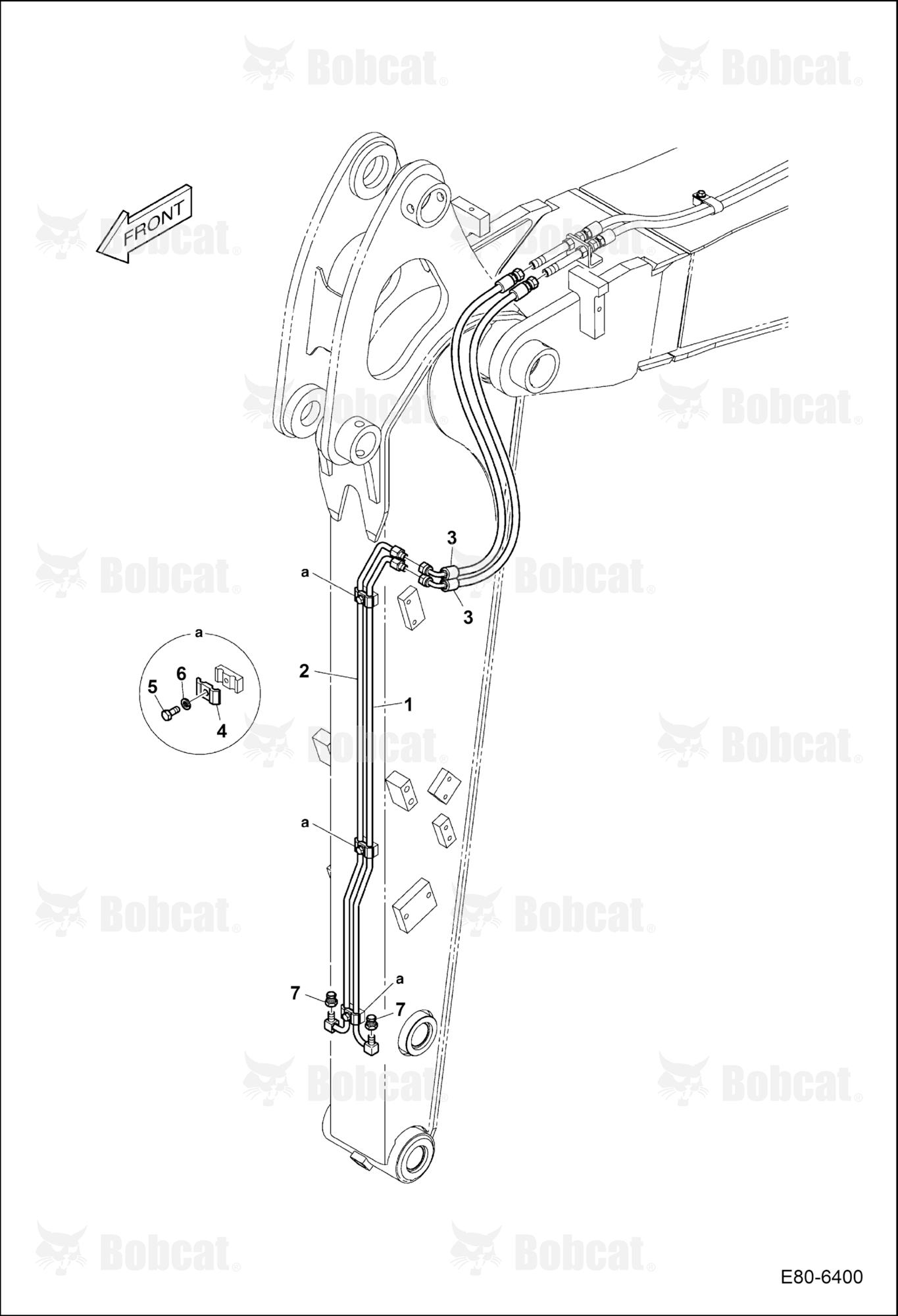Hydraulic Circuitry (Arm 1.7 m) (Quick Clamp)