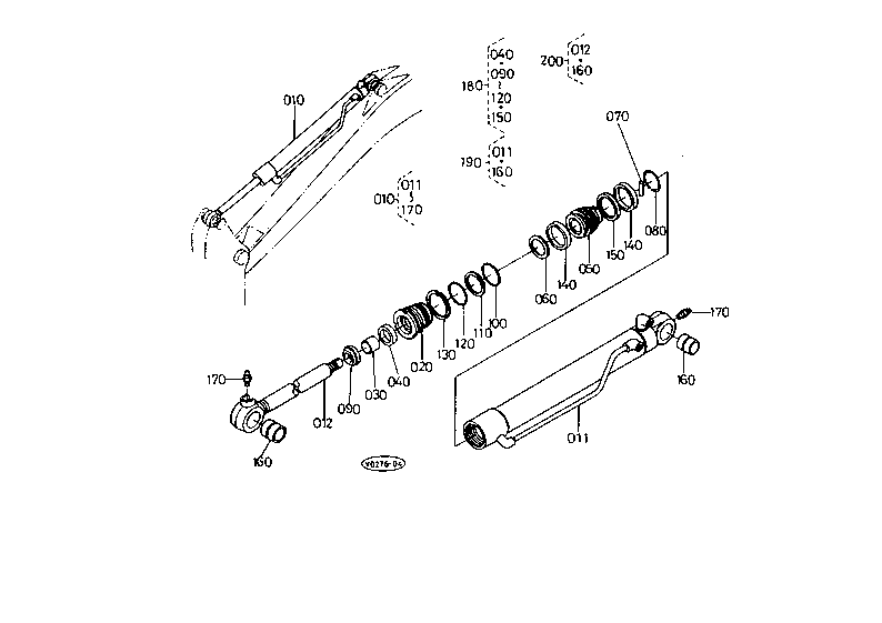 Arm Cylinder and Component Parts [Kh-91(H)]