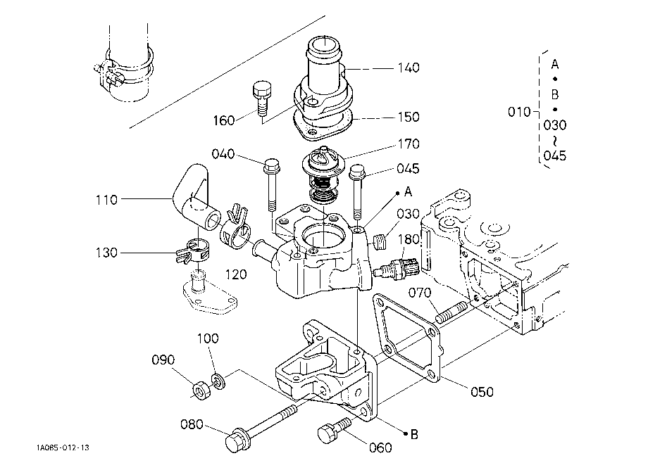 Water Flange And Thermostat