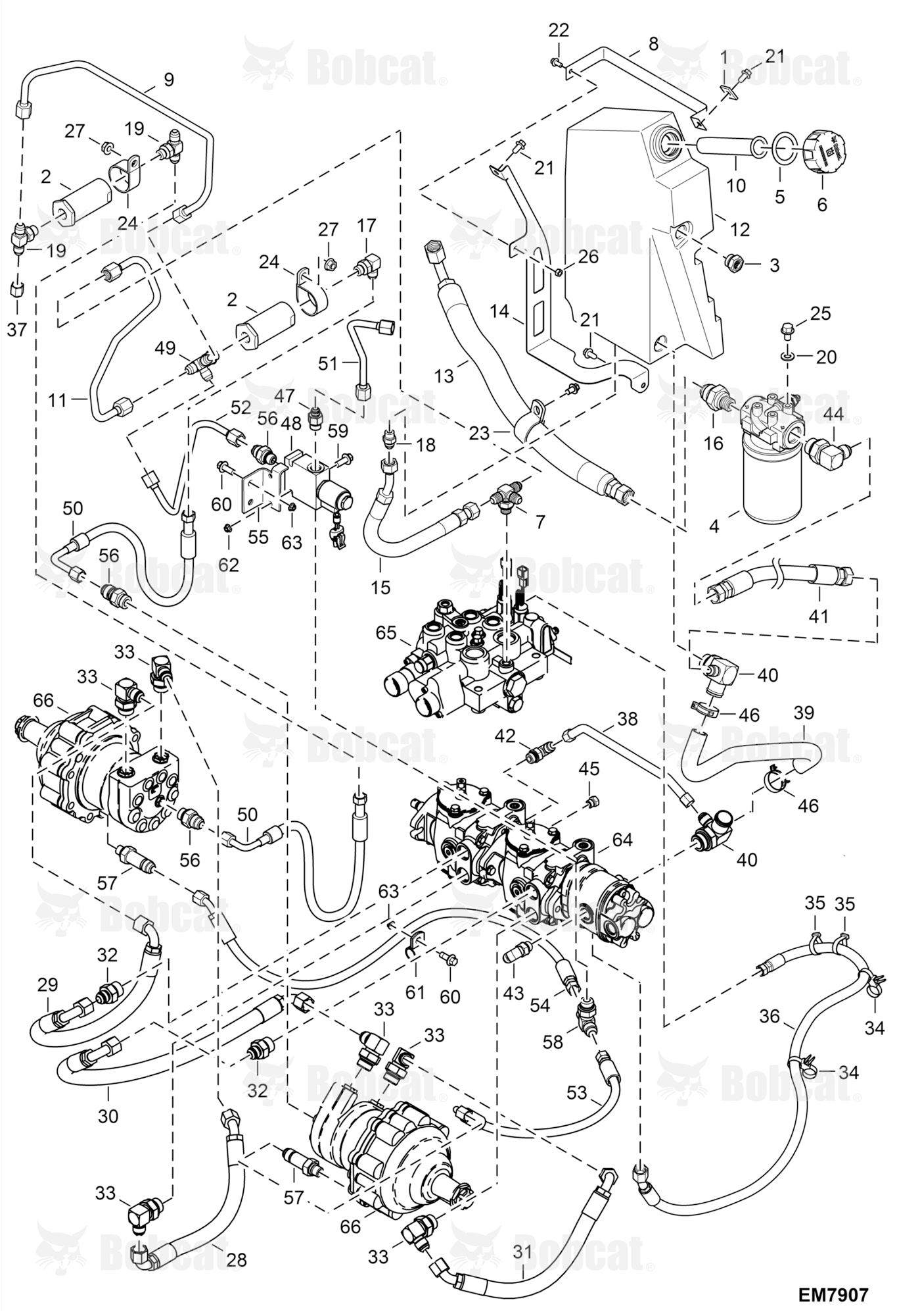 Hydrostatic Circuitry (Manual Controls)