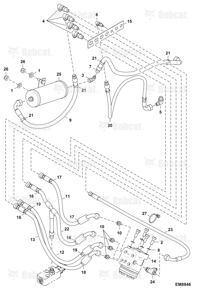Hydraulic Circuitry (Steering)  AC1C11001 - AC1C15178, AC1D11001 & Above