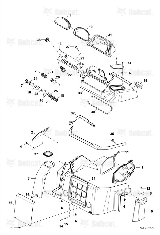 Operator Controls (RH Console) (W/O HVAC) (SPS) (Canopy)