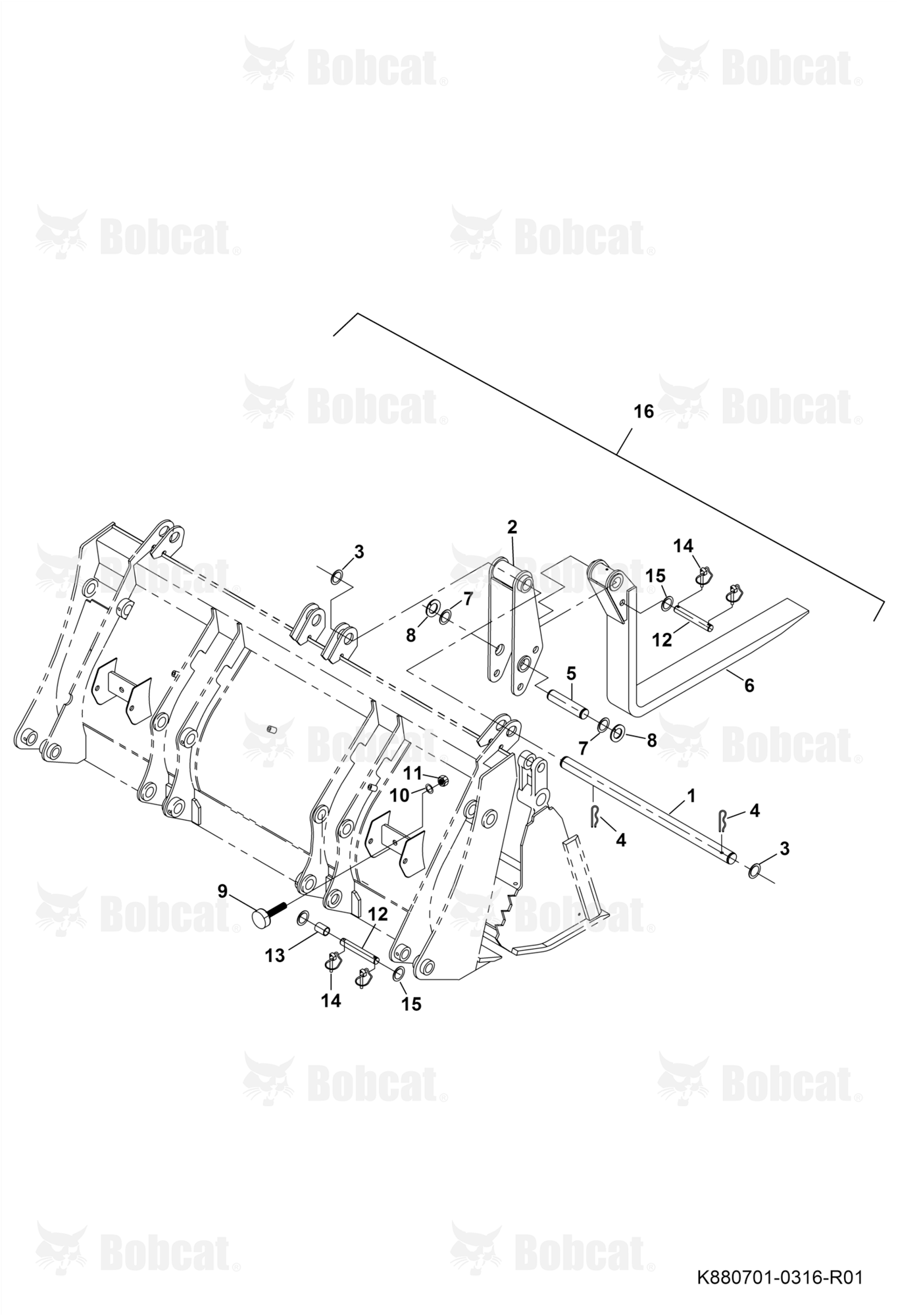 Fork Attachment Clamshell  B44Z11012 & Below