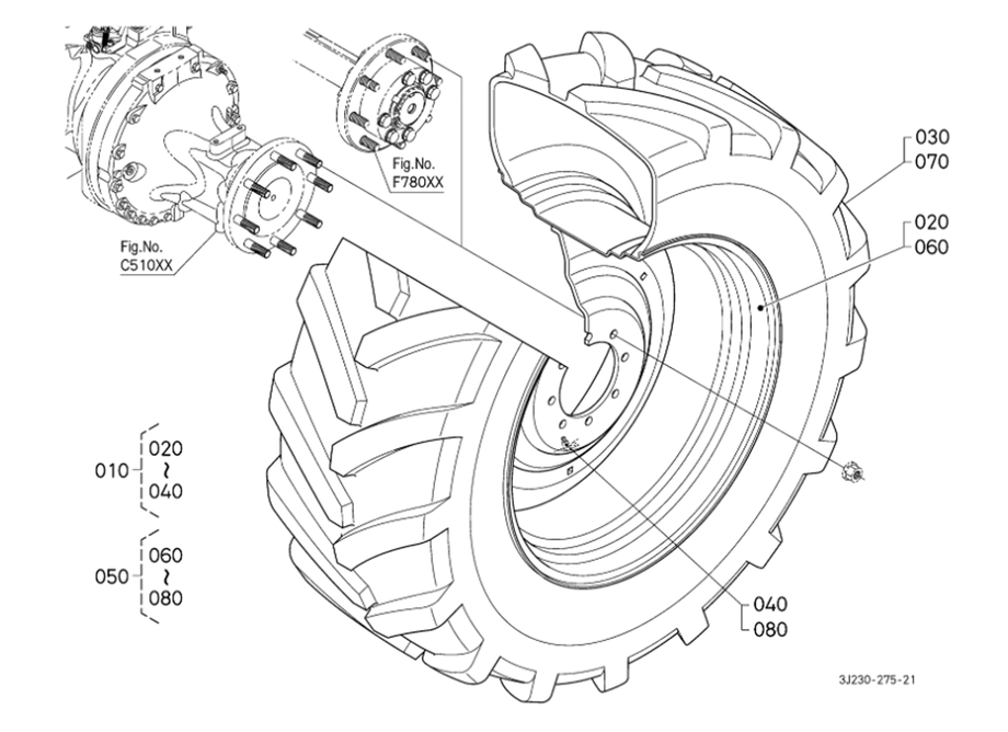 Rear Wheel (650/65R38:8 Hole Rim) [Mitas]