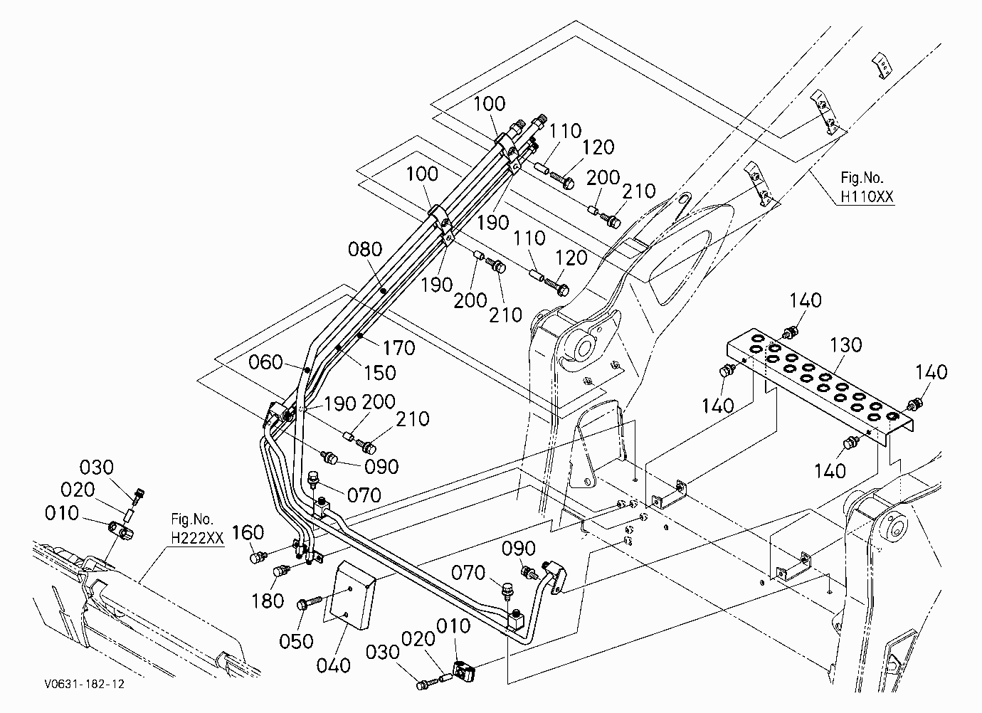OIL PIPING (ARM RH) [HYDRAULIC HITCH]
