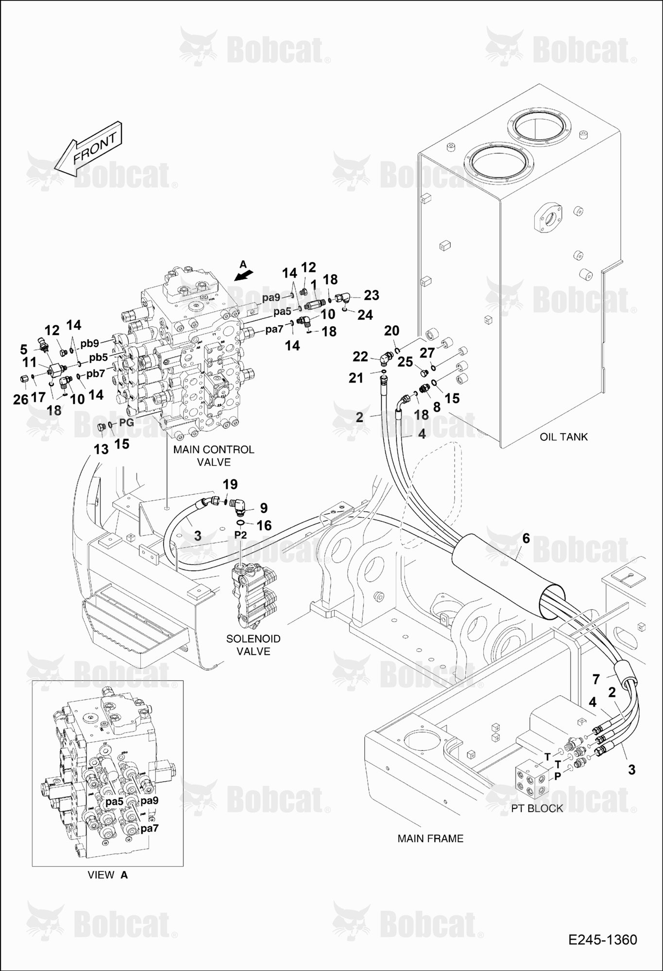 Pilot Piping (Three)(Arm & Bucket)