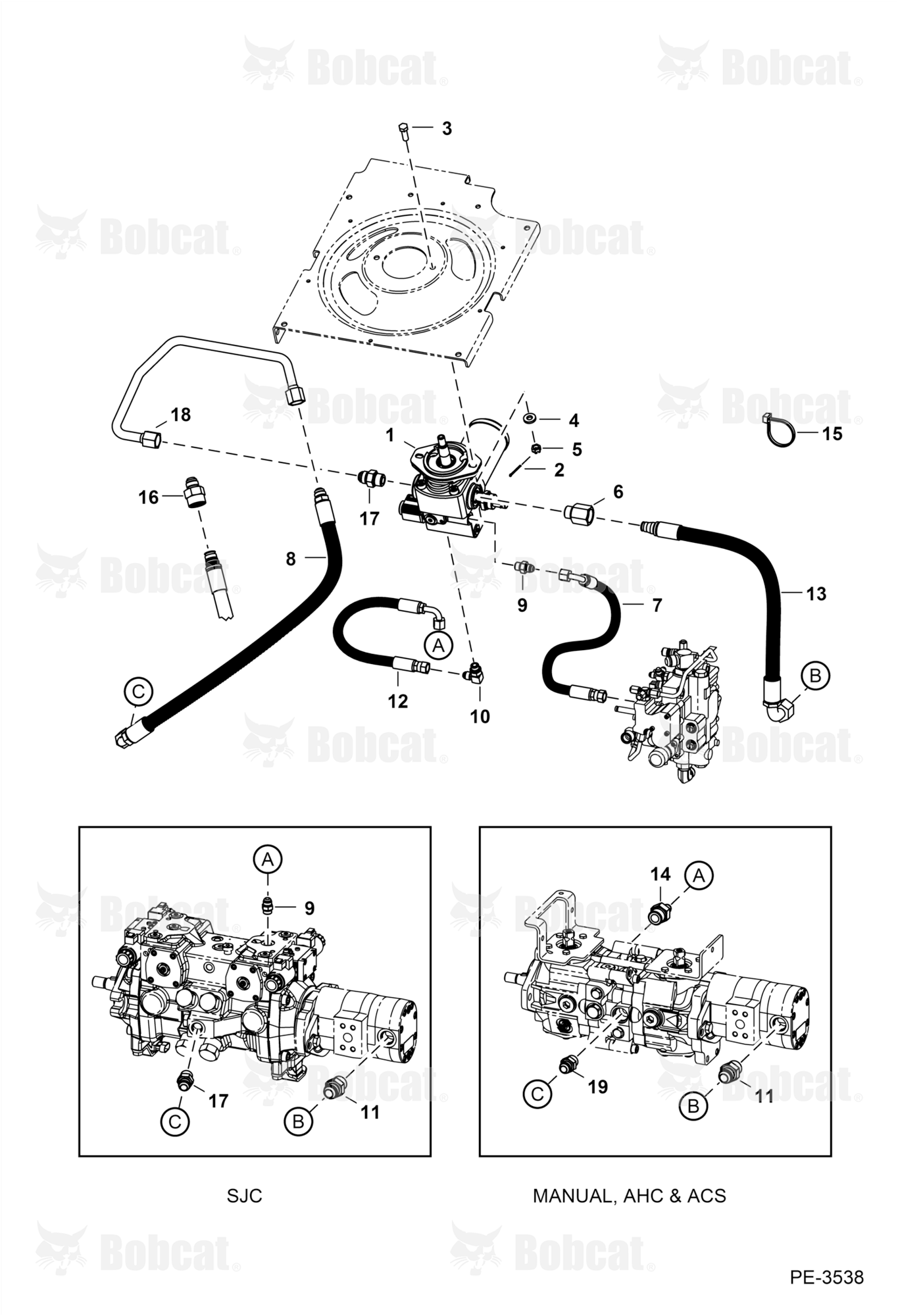 Hydrostatic Circuitry (W/Cooling Fan Motor)  539940001 & Above, 540040001 & Above