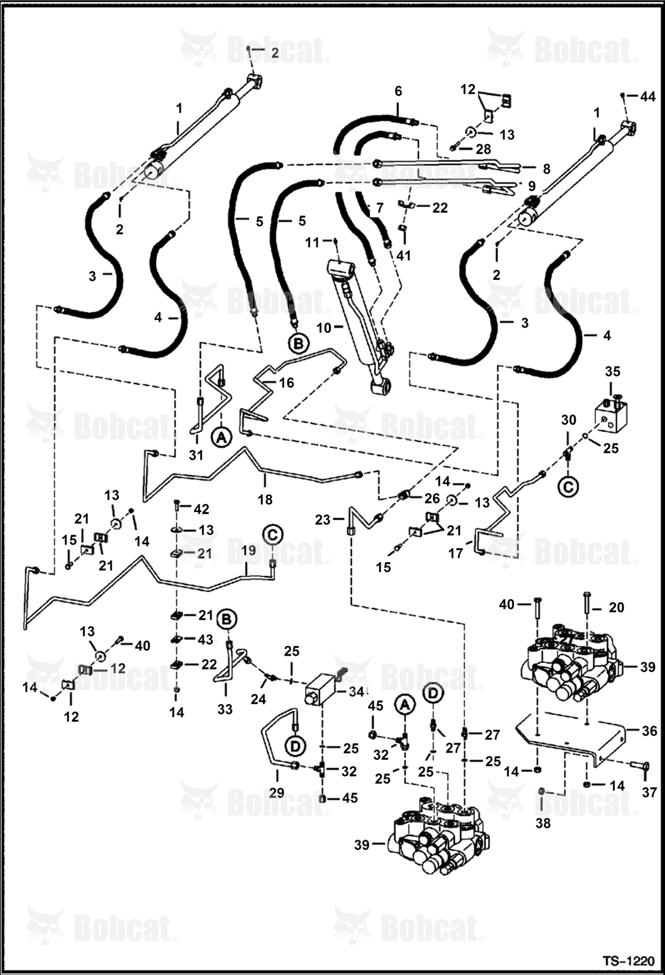 Hydraulic Circuitry (W/O Bucket Positioning Valve) 512816001 - 512818873, 508418001 - 508418085, 509718001 - 509718112