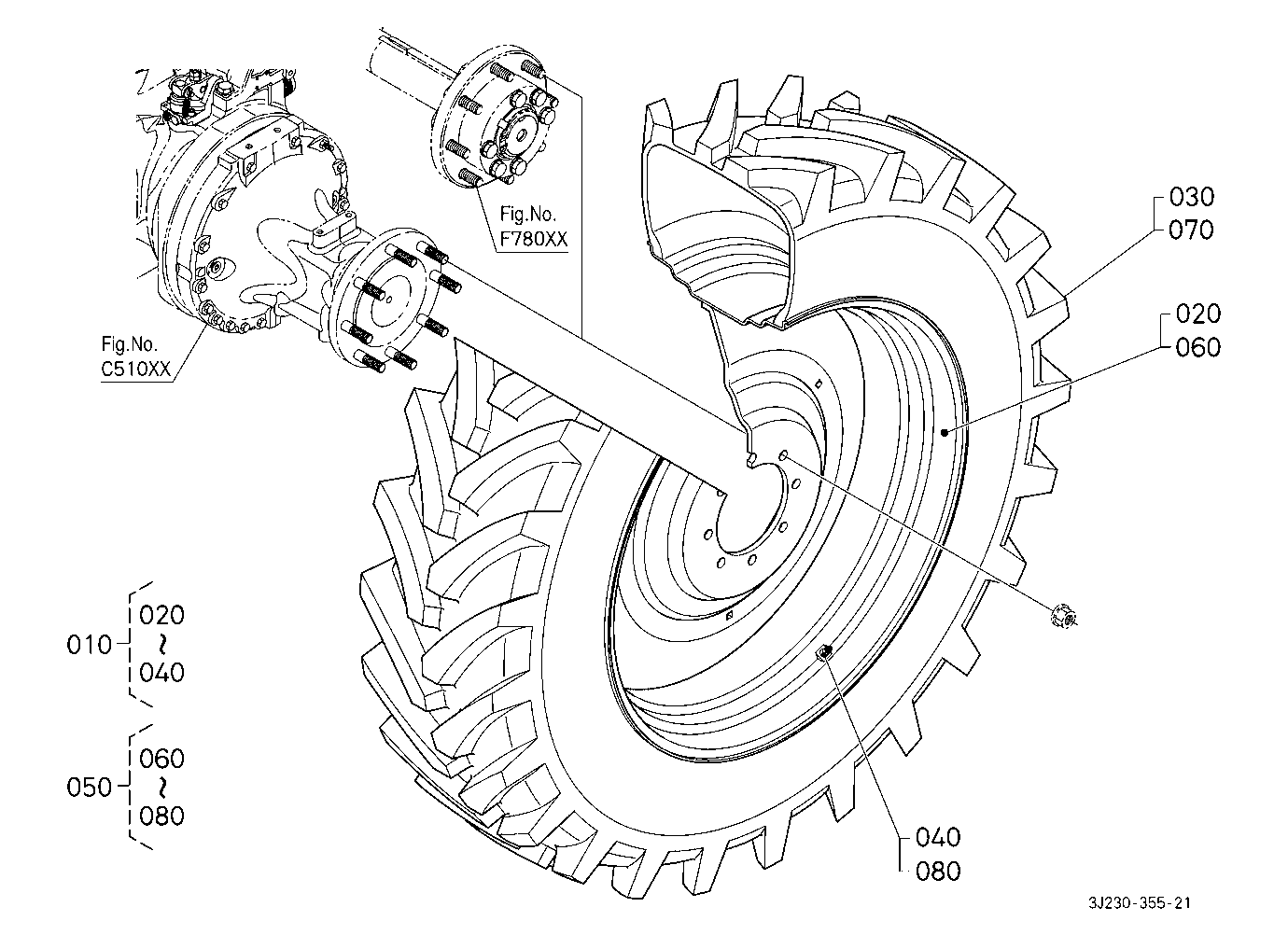 Rear Wheel (480/80R42:8 Hole Rim) [Michelin]