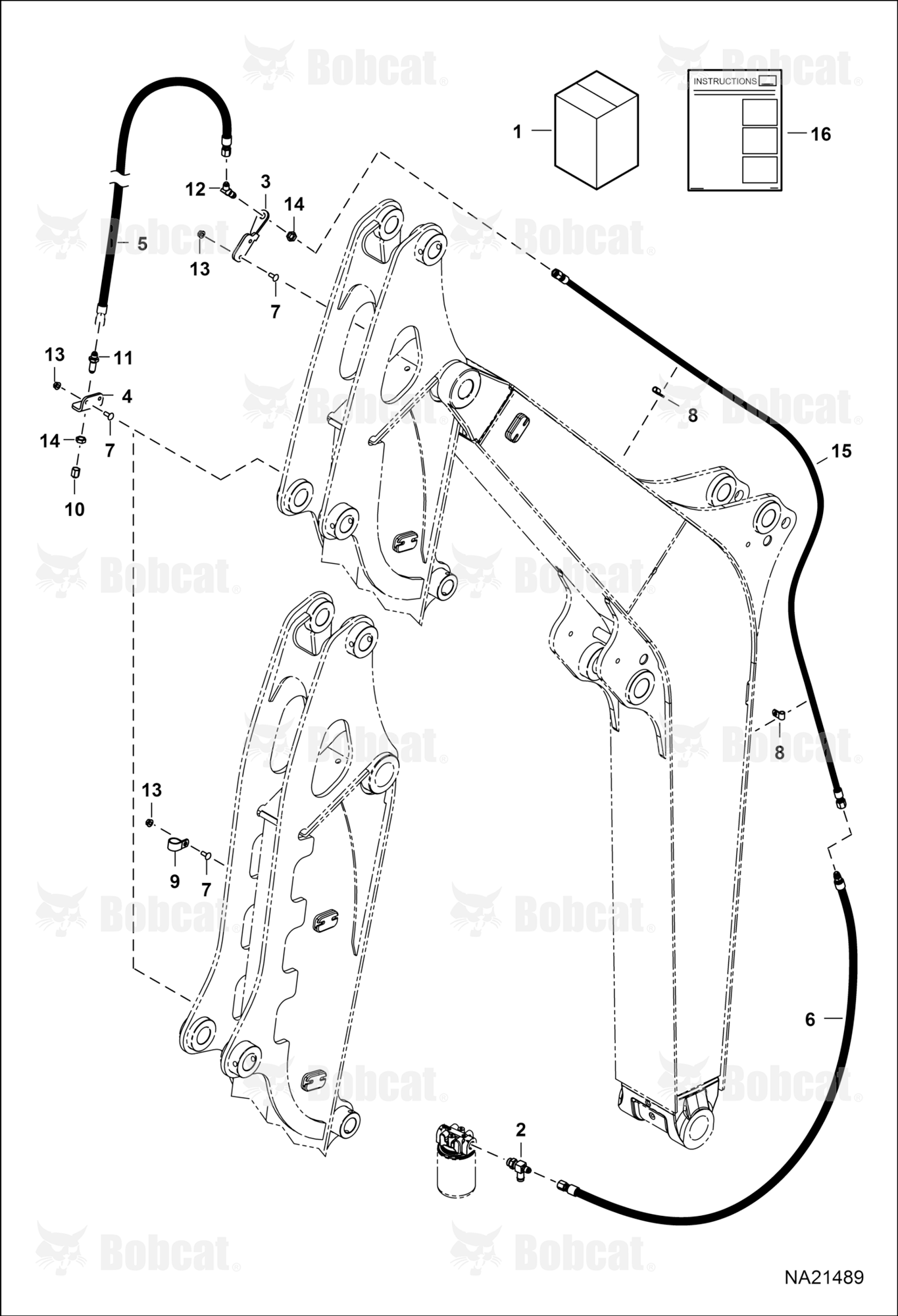 Case Drain Kit (W/O Second Auxiliary)(Long Arm)