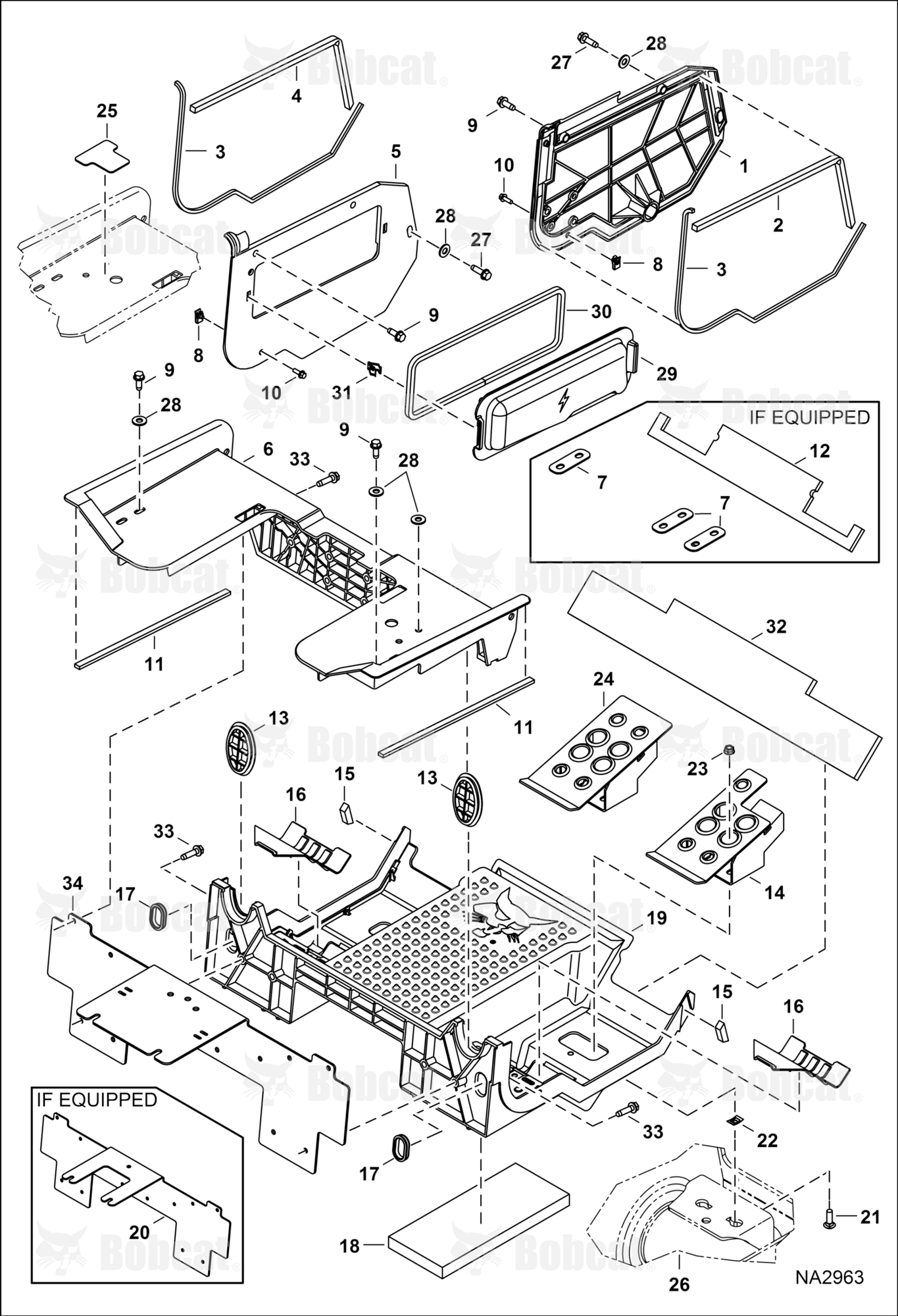 Panels (Floor Pan) (Selectable Joystick Controls)  A3NT12370 & Above, A3NU11112 & Above