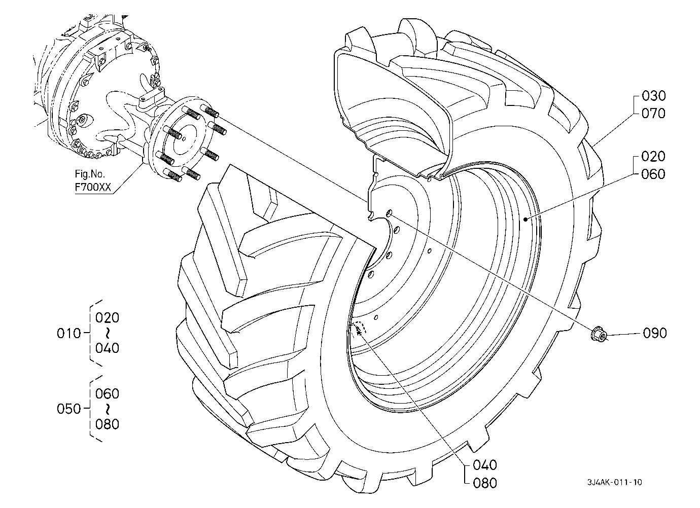 Rear Wheel (650/65R38) [Mitas]