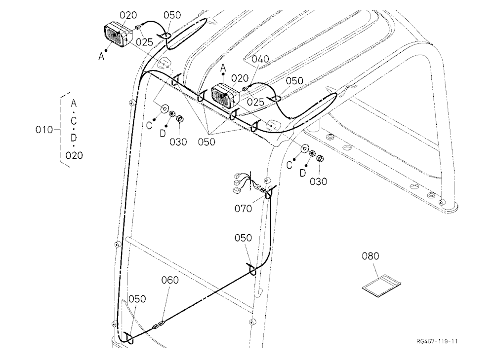 Work Light Kit (Front) [Canopy Type] [Option]