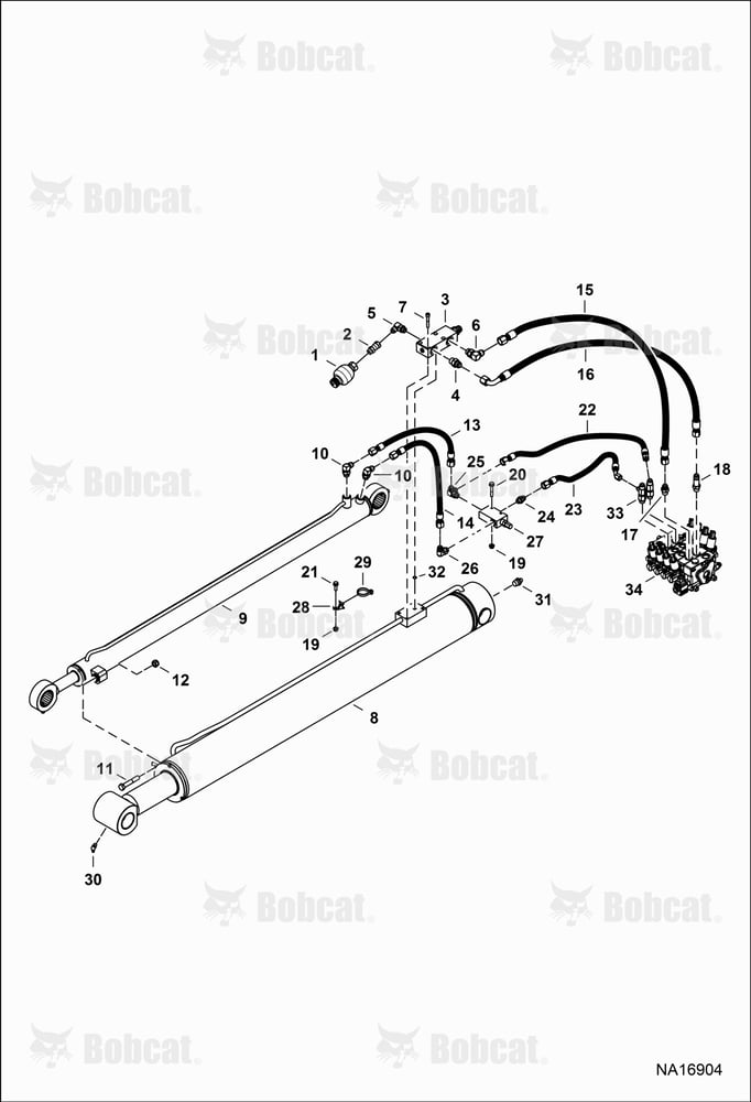 Hydraulic Circuitry (Lift & Self Leveling) B41A16001 & Above, B41C16001 & Above