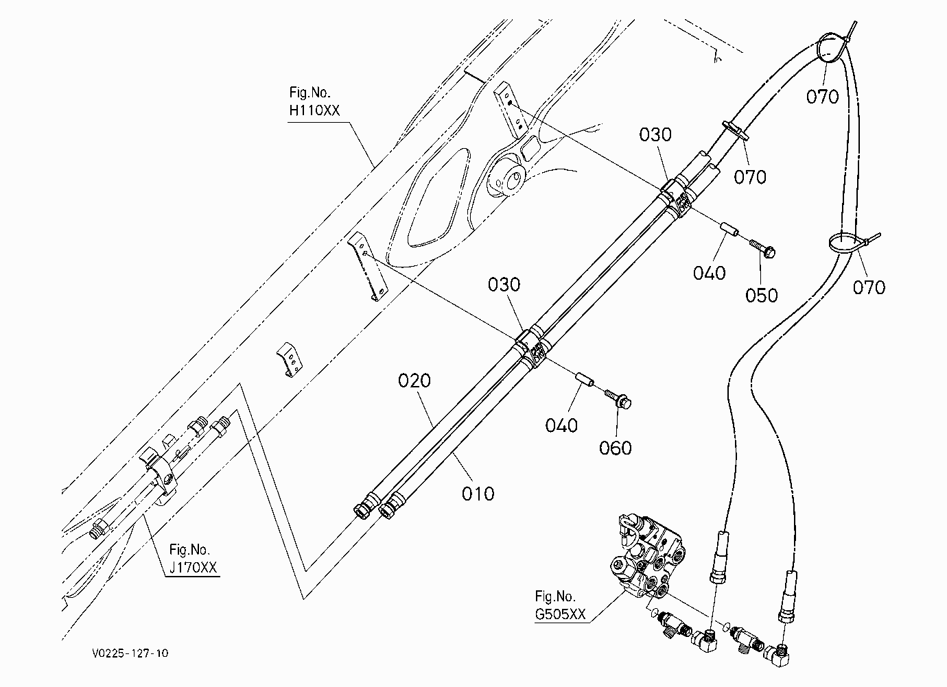 OIL PIPING (BUCKET REAR) [HYDRAULIC HITCH]