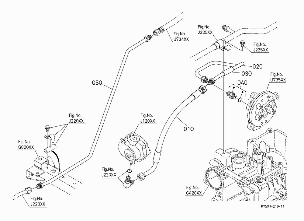 HYD.BED LIFT KIT (PUMP OIL LINE) (W/G No.V5242) [O