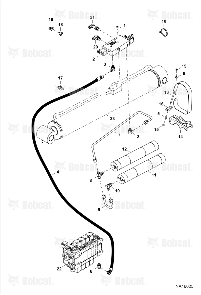 Boom Suspension (Double Accumulator)  B4BT11001 - B4BT14000, B4BU11001 - B4BU11101