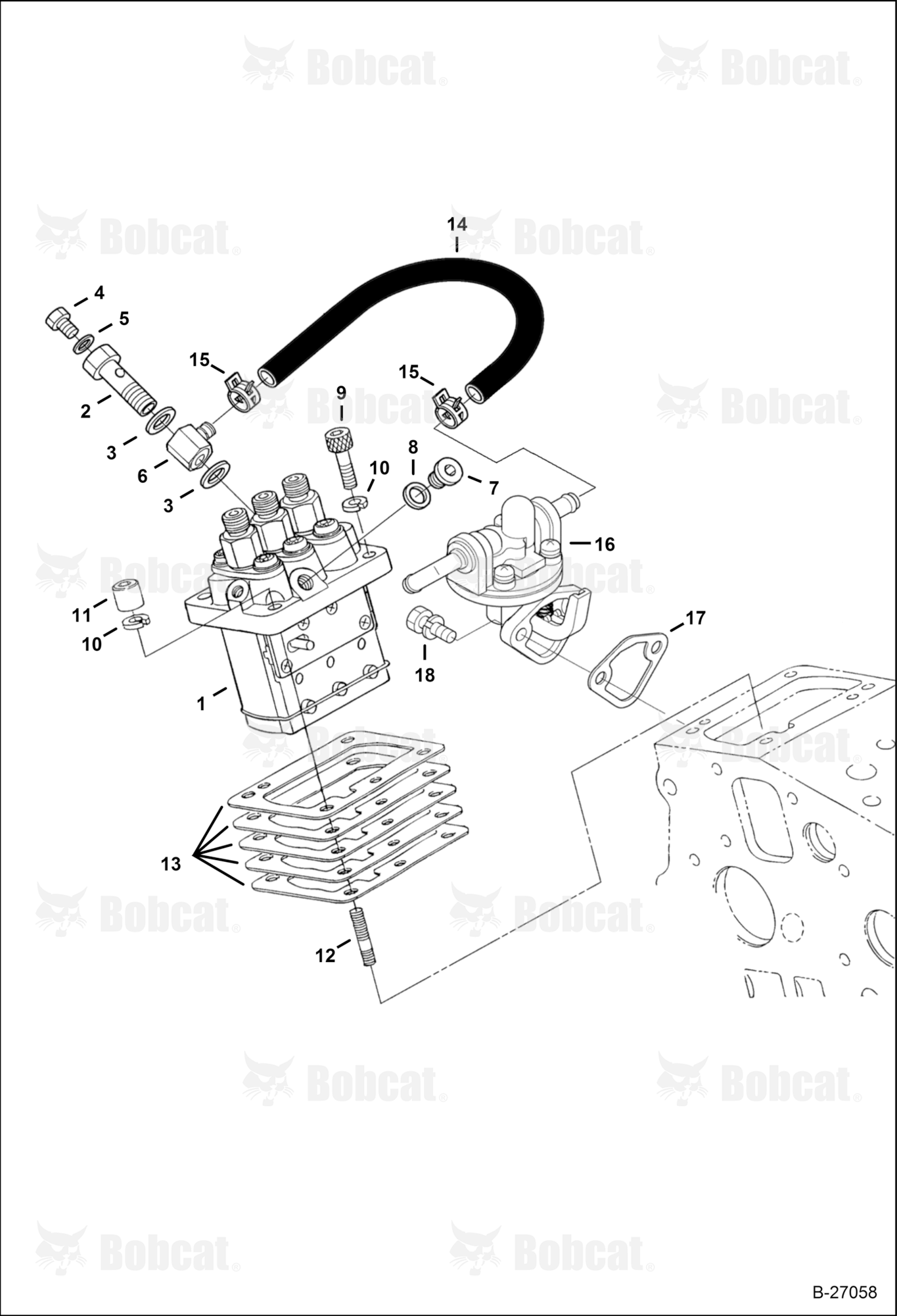 Fuel & Injection Pump (Kubota - D722-E3B-BC-6)(Tier IV) Replacement