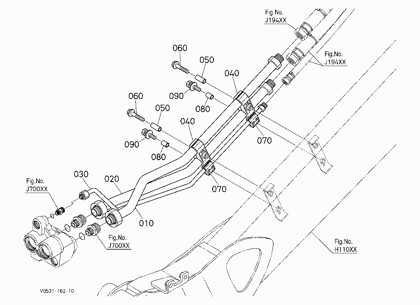 OIL PIPING (ARM LEFT) [HIGH FLOW]