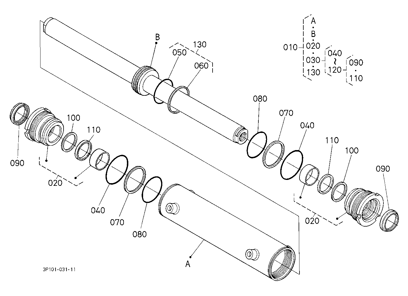 Steering Cylinder [Component Parts] [Old Type]