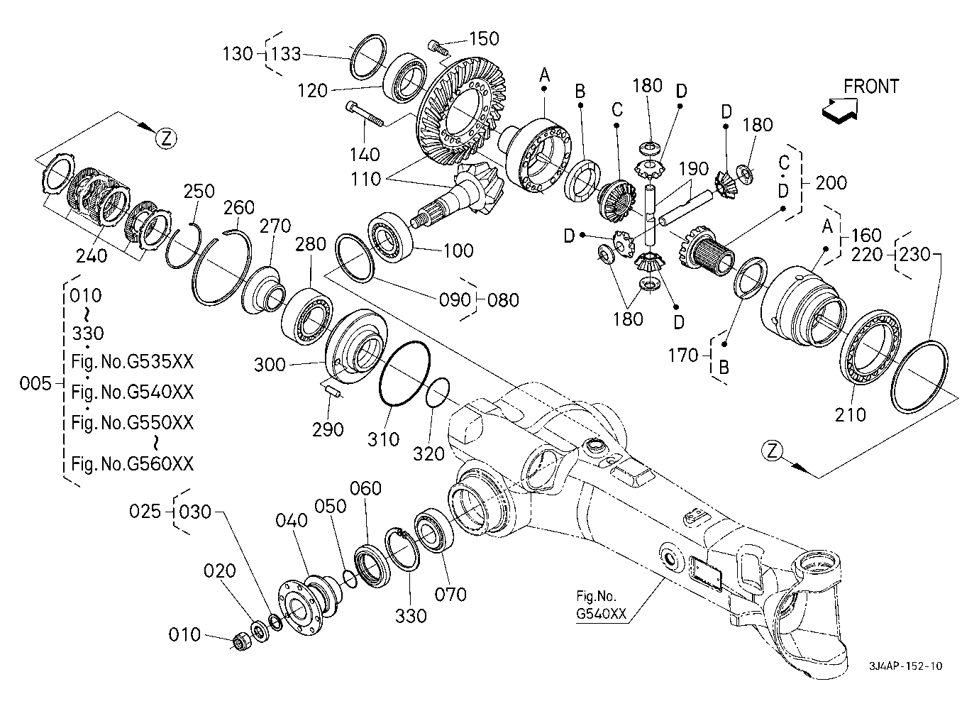 Front Axle (Differential Front) [Component Parts]