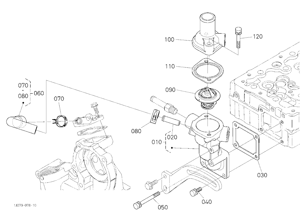 Water Flange And Thermostat
