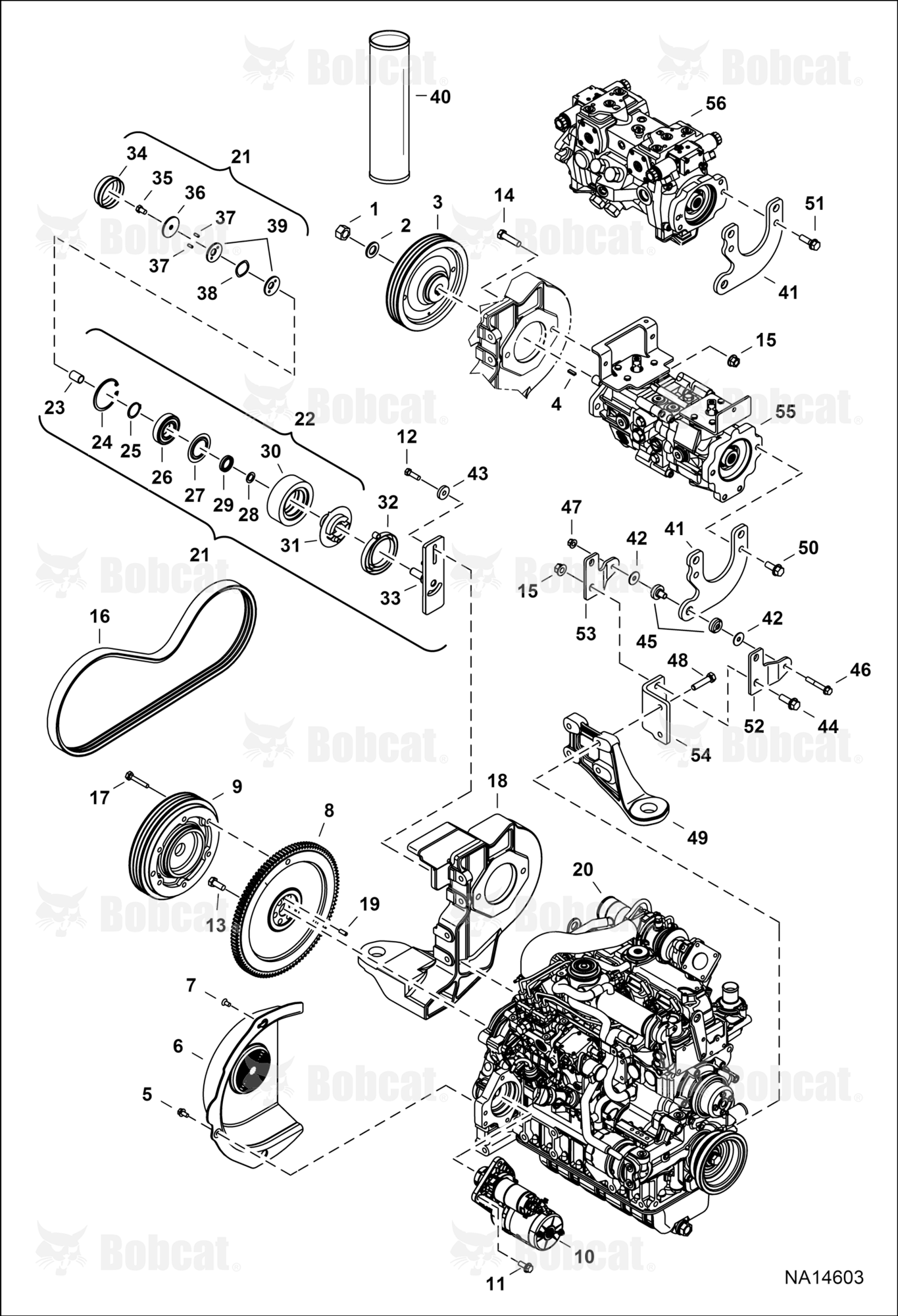 Engine & Attaching Parts (Belt Drive System) (Magneton Starter)
