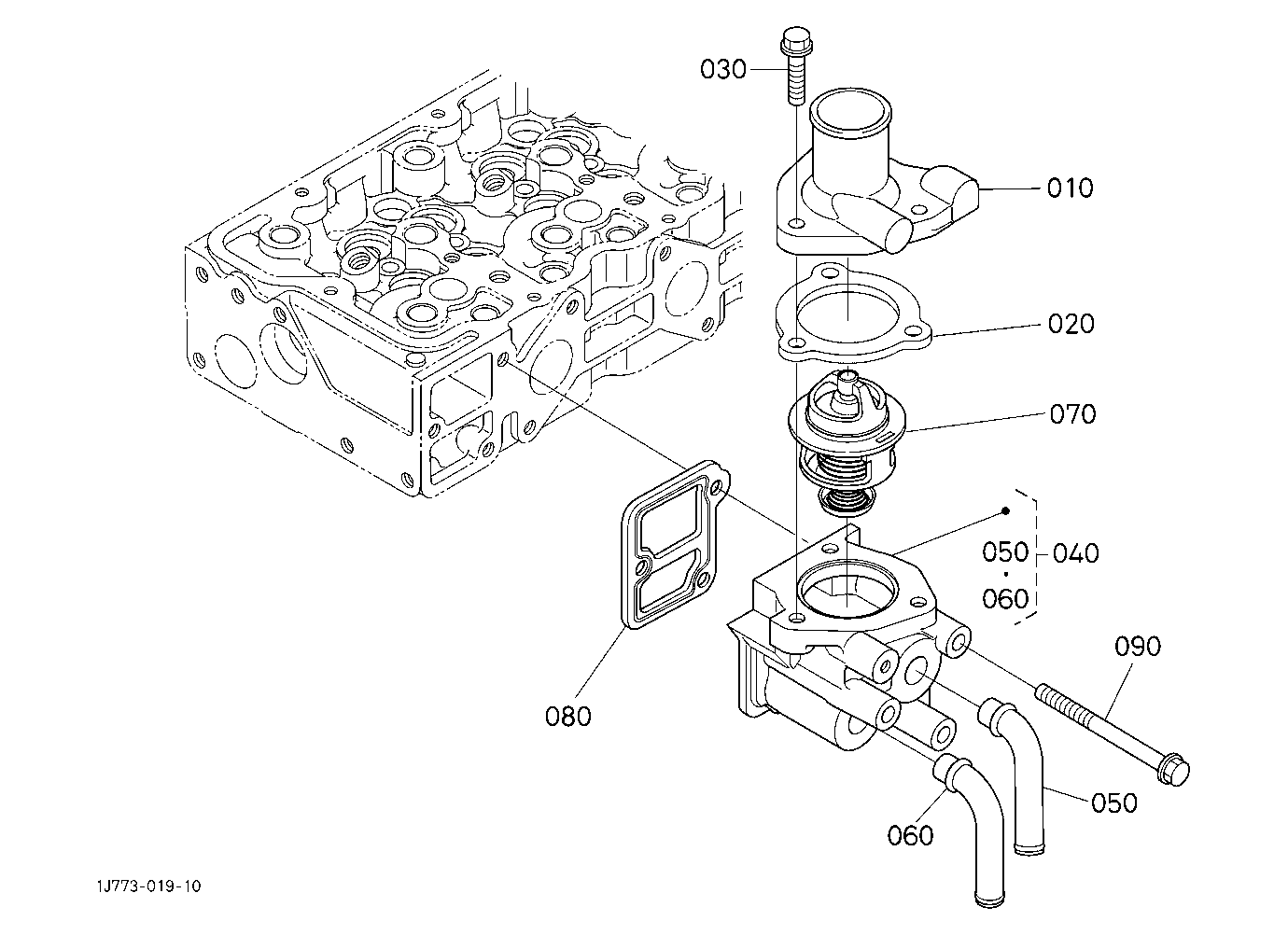 Water Flange And Thermostat