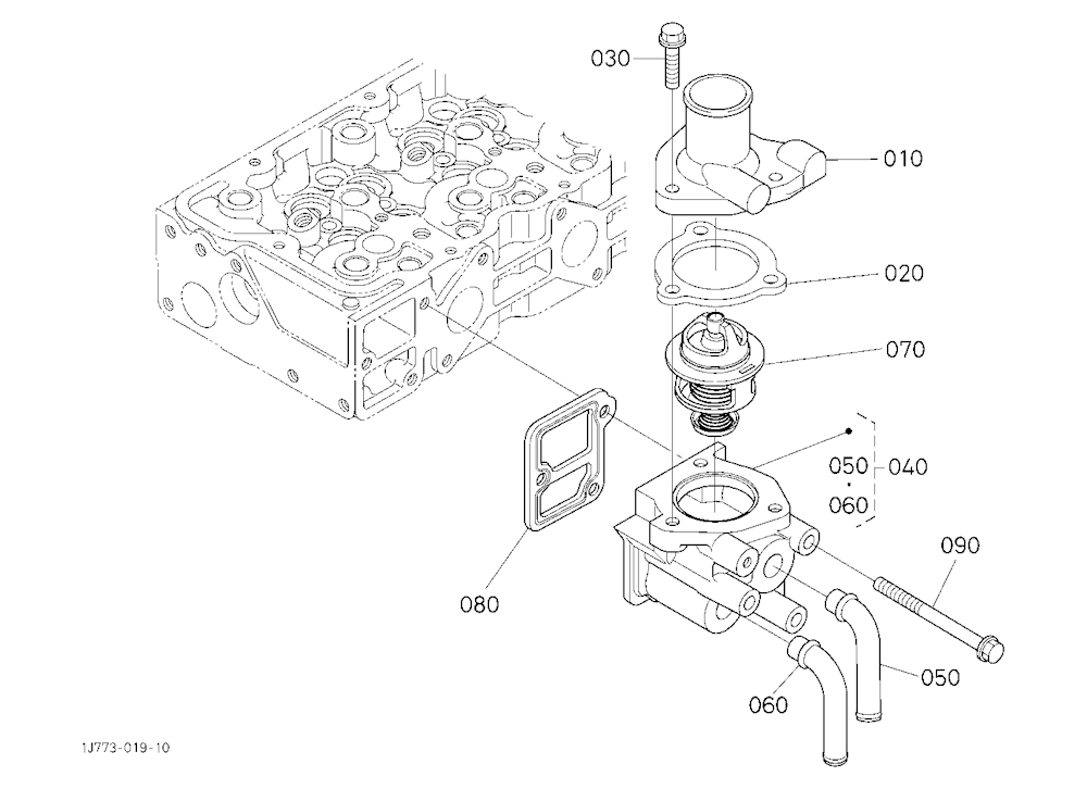 Water Flange And Thermostat