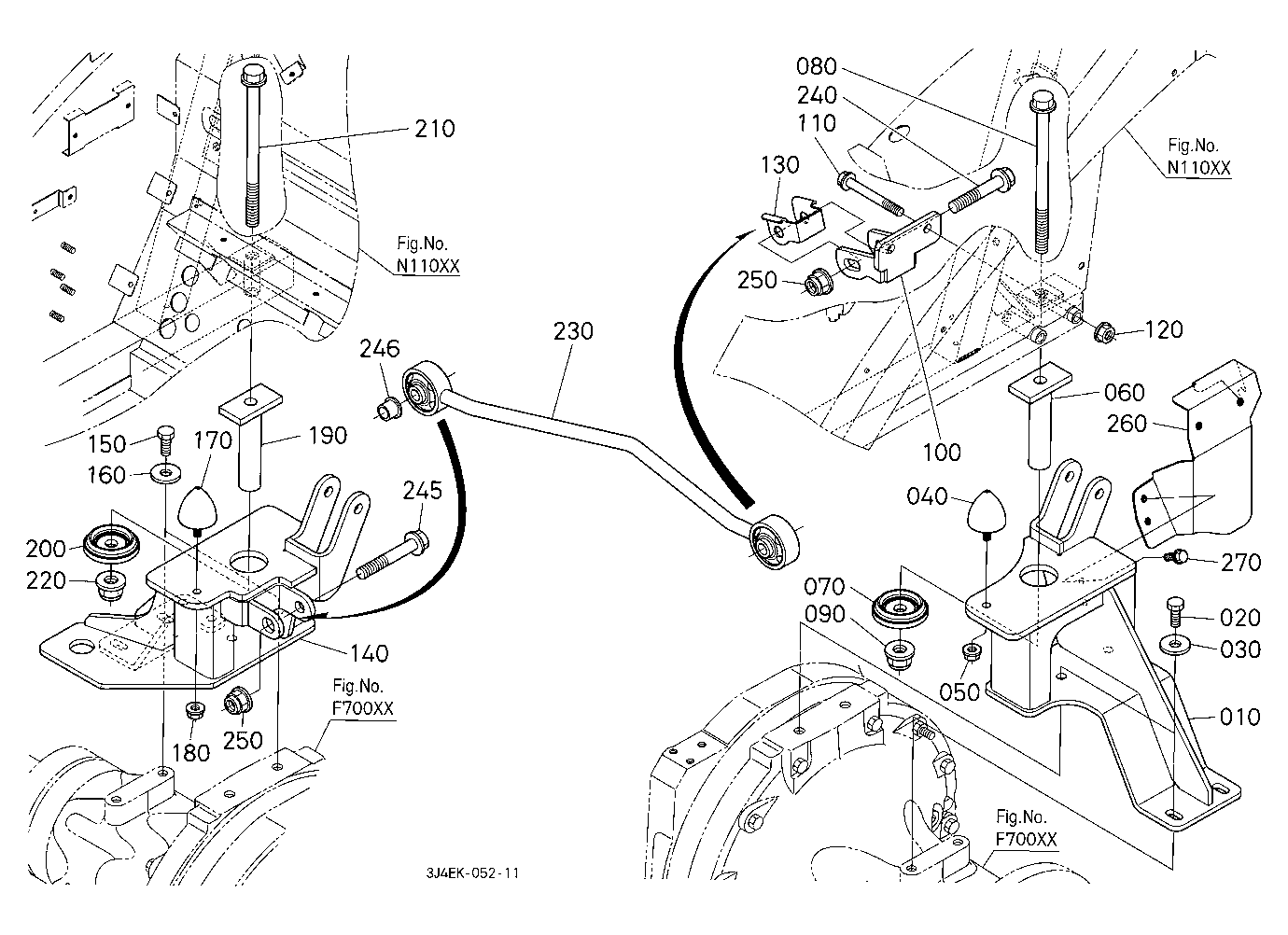 Cab Bracket Rear [With Assisted Parking Brake]
