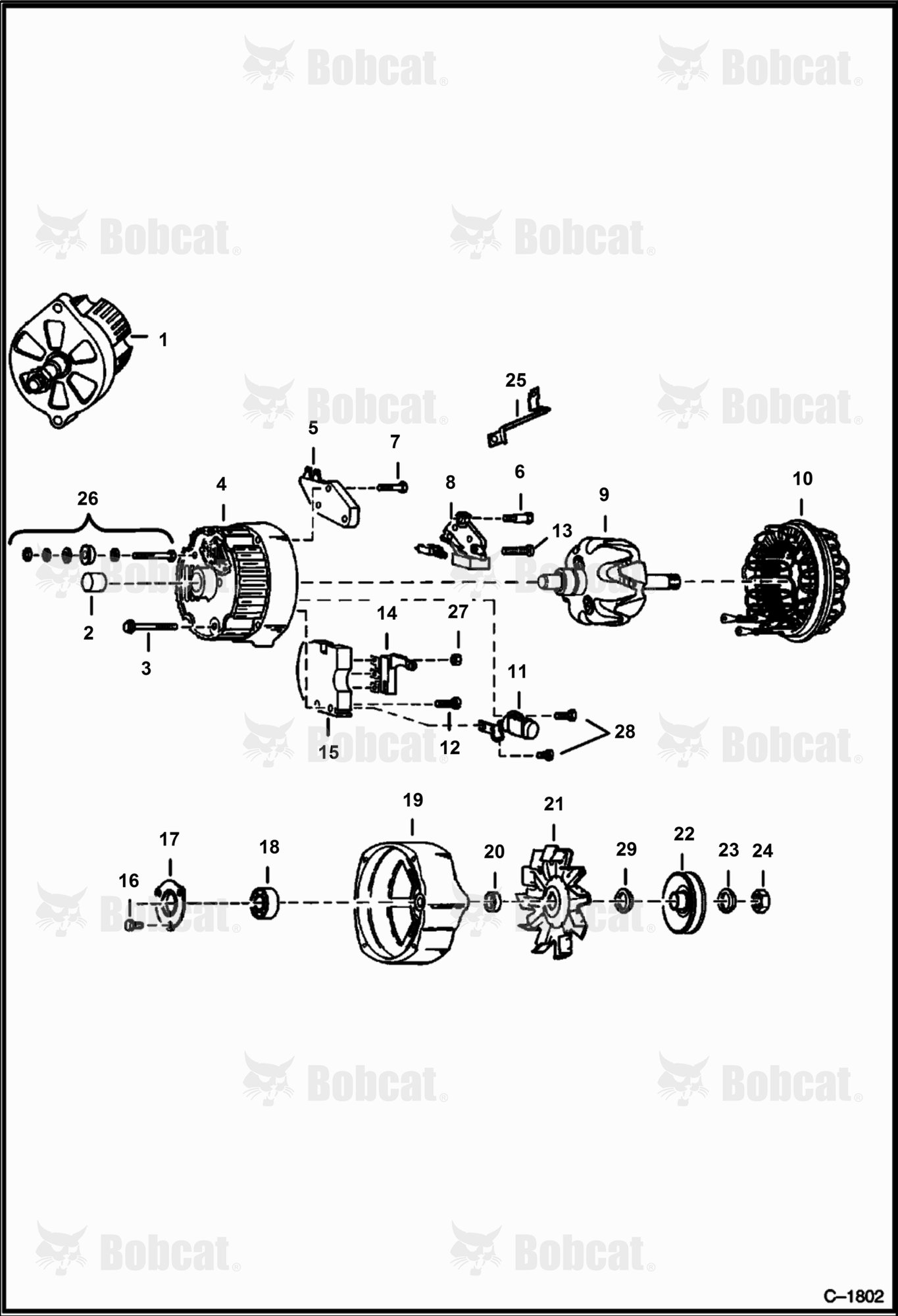 Alternator (Delco 1103133) (Open)