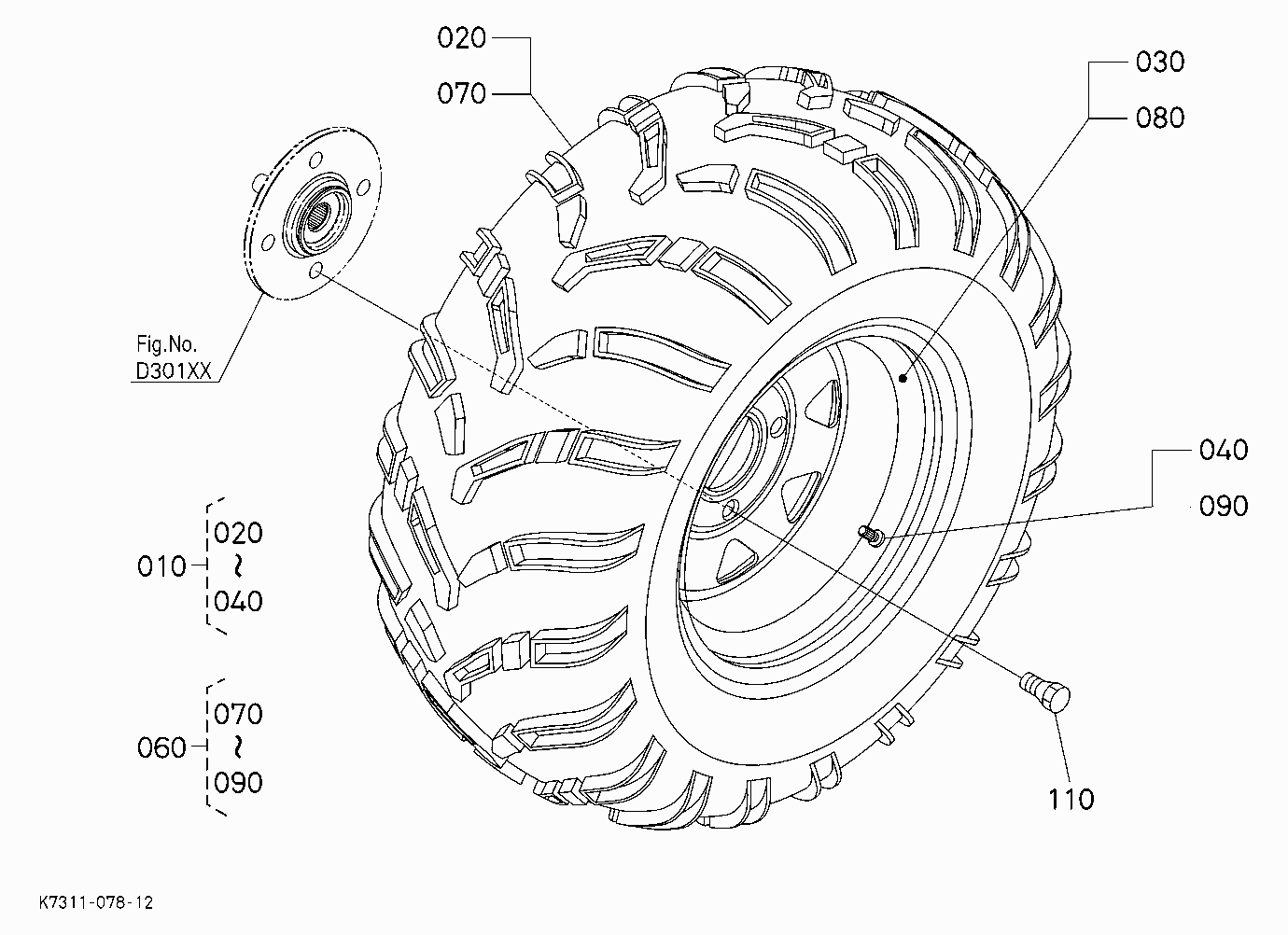 REAR WHEEL(24*11-12)[RTV500-A/R-A]