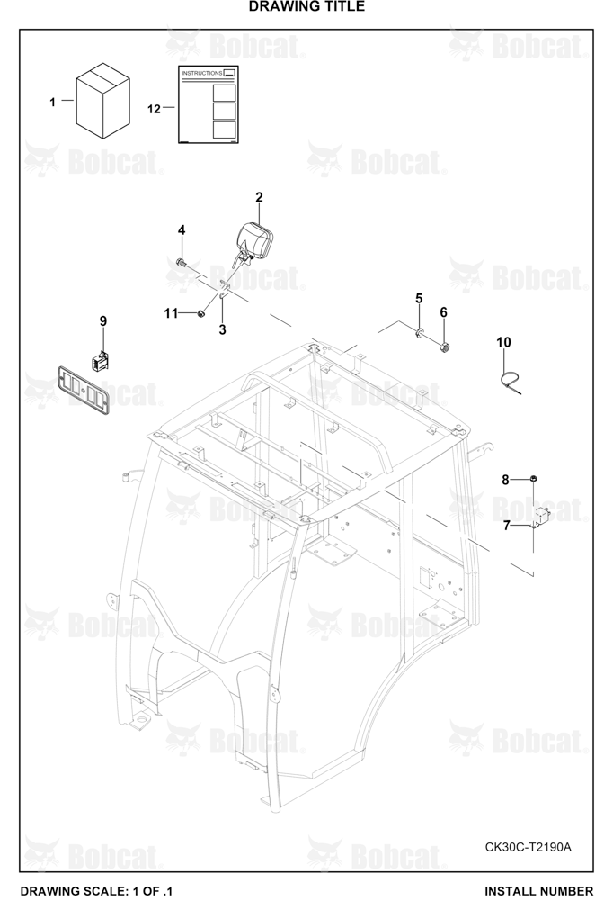 Rear Work Lamp Kit (Cab) (Optional)