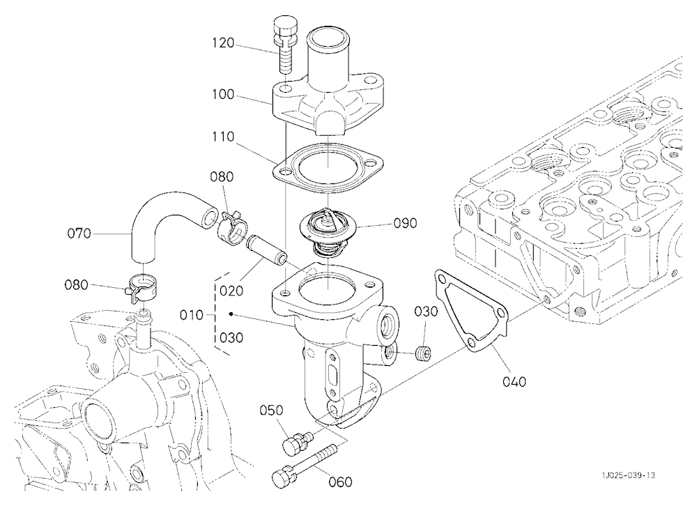 Water Flange And Thermostat