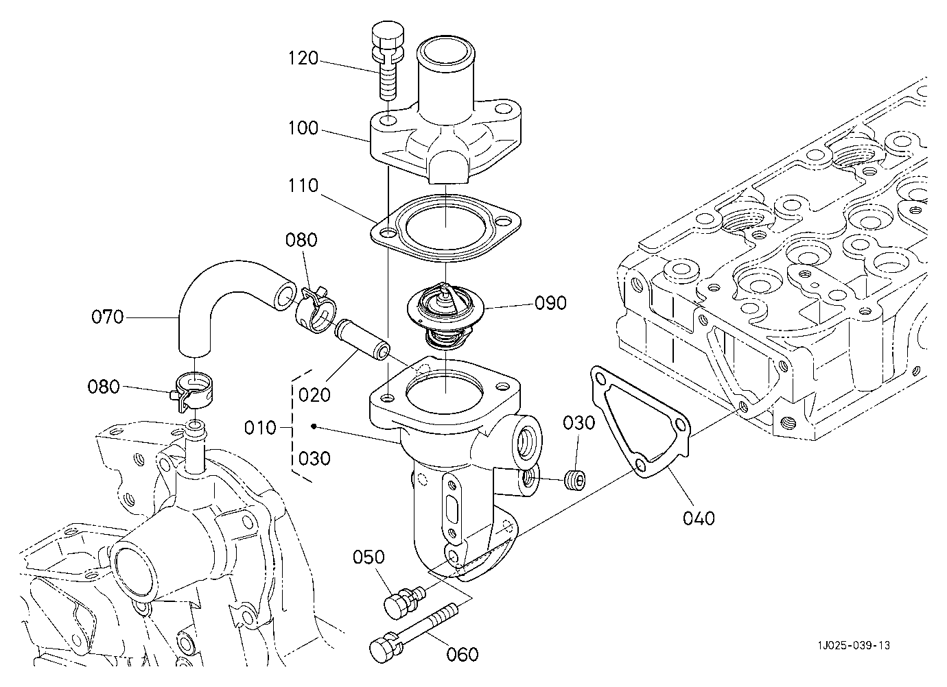 Water Flange And Thermostat