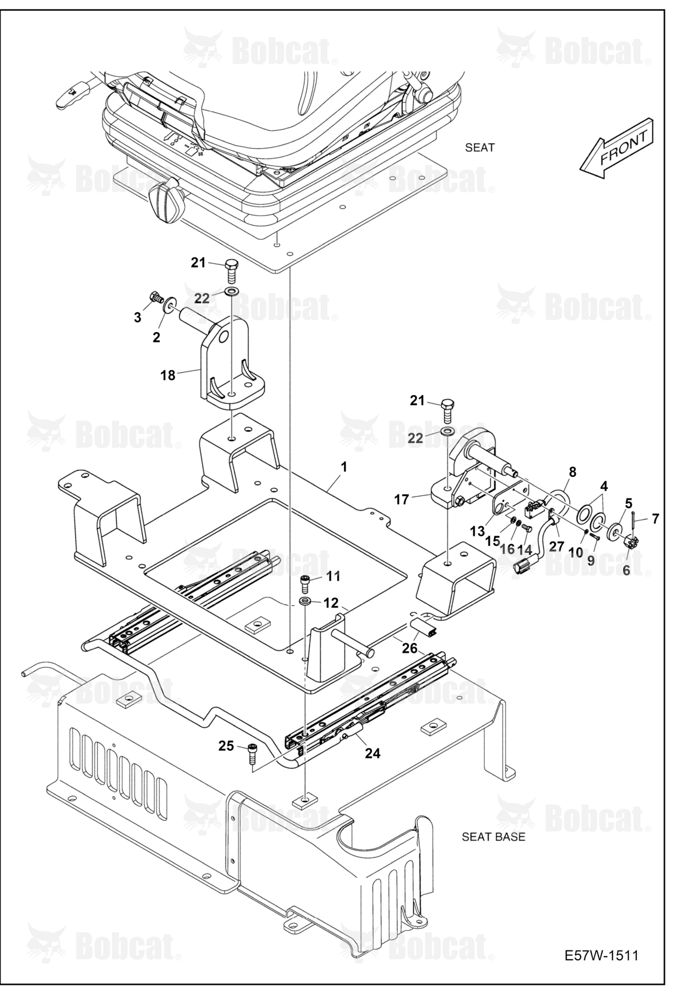 Operator CAB (Seat Sliding Base)  B3WU11403 & Above