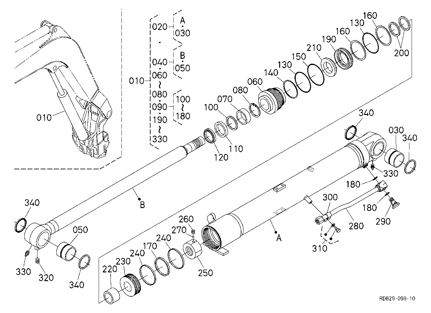 Boom Cylinder And Component Parts
