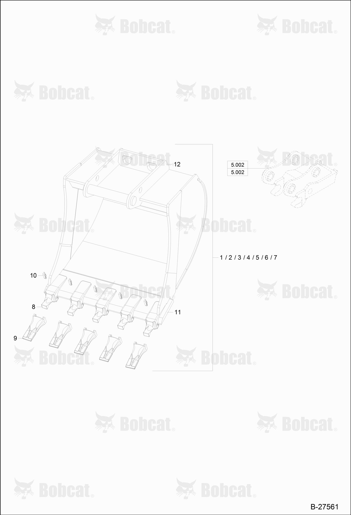 Bucket CTL10 - 300,400,500,600,800,900,1000 mm (QUICKLY RELEASABLE)