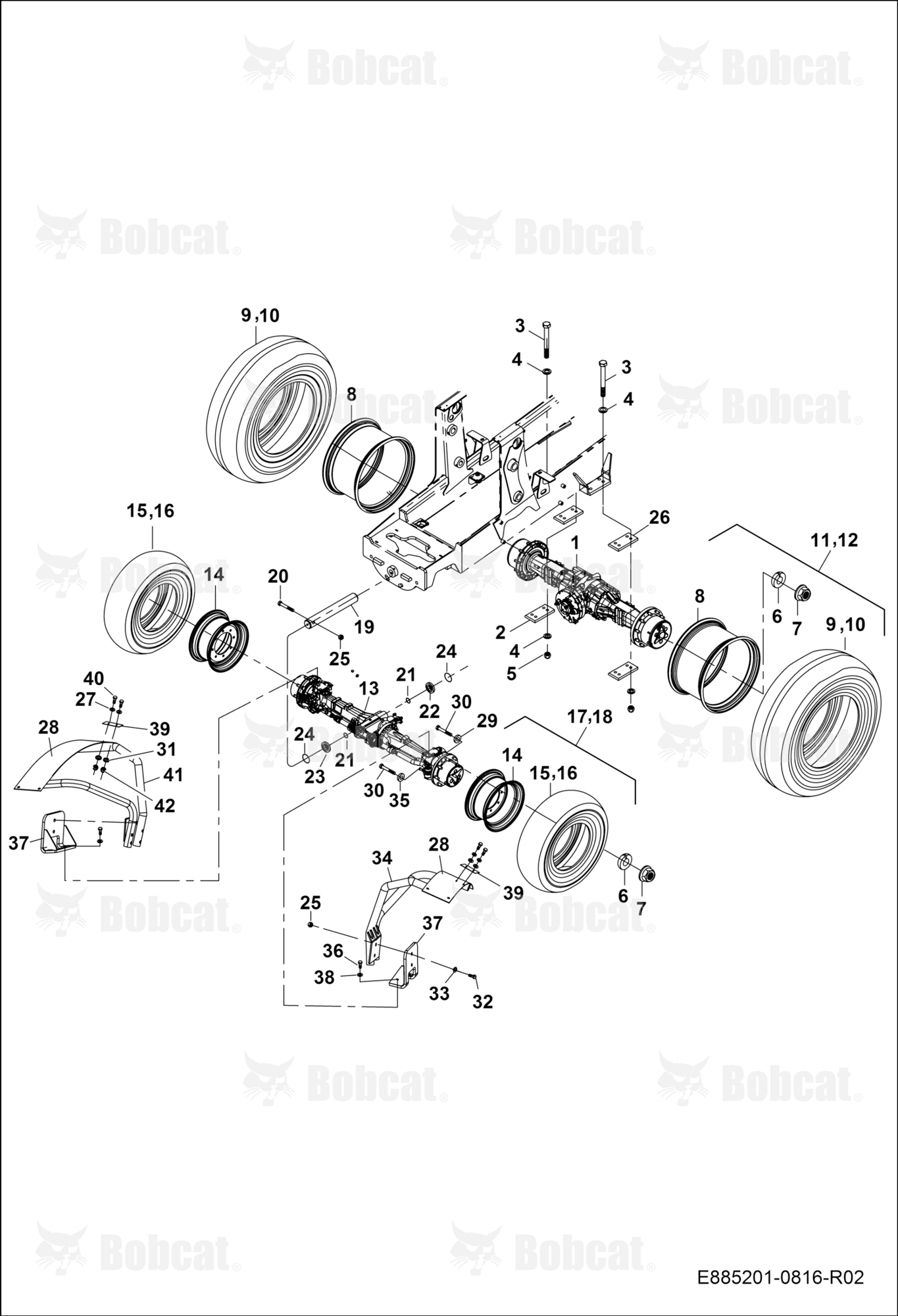 Wheel and Axle Connections (FOR 20" RIM)