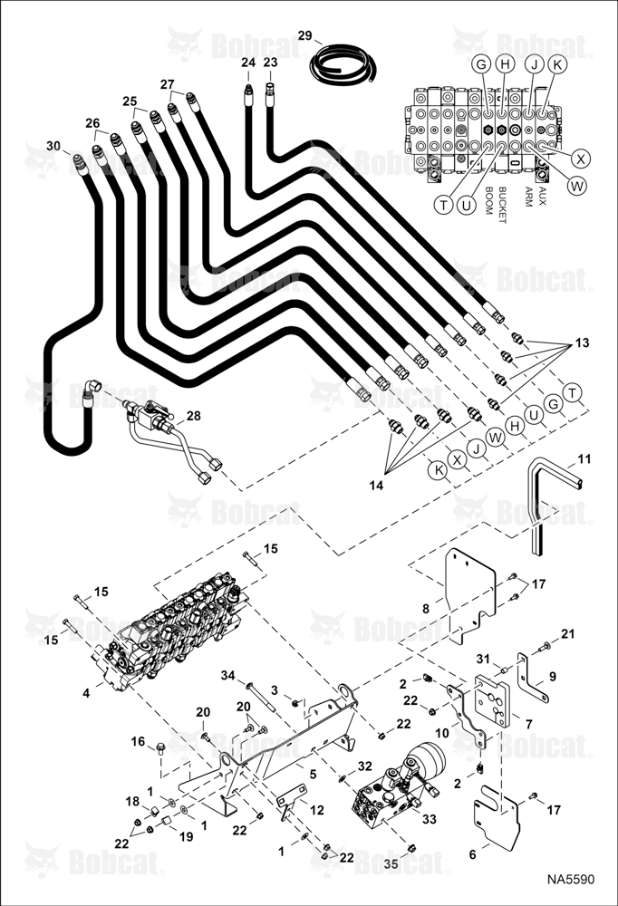 Hydraulic Circuitry (Work Hoses & Control Valve Mounting)