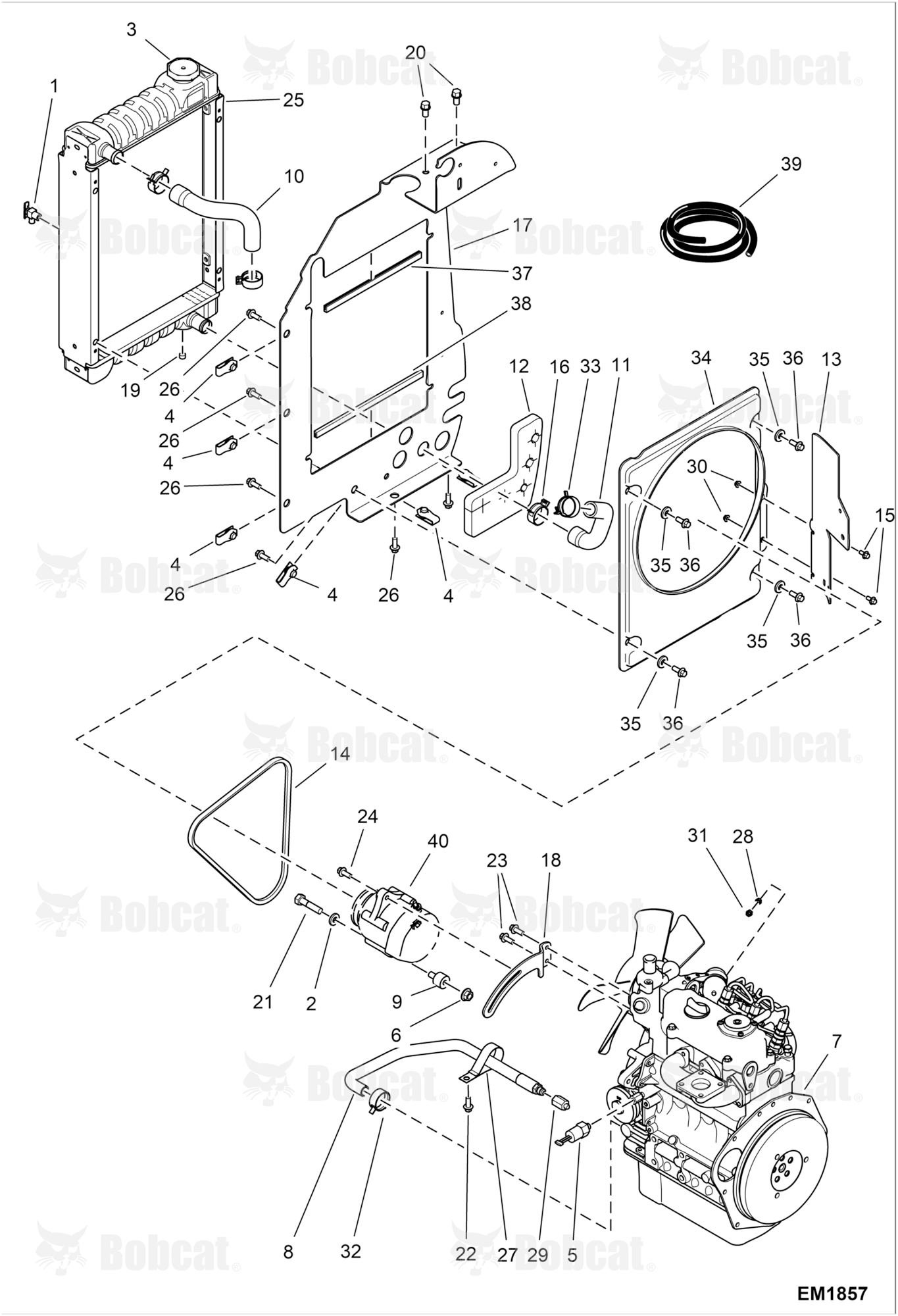 Engine & Attaching Parts (Radiator Water Exchanger)