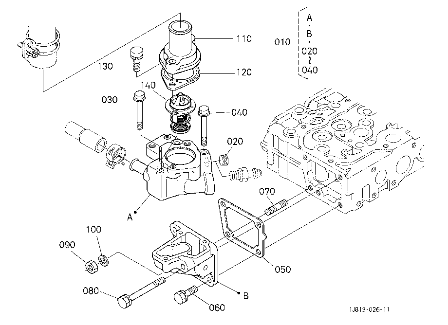 Water Flange And Thermostat