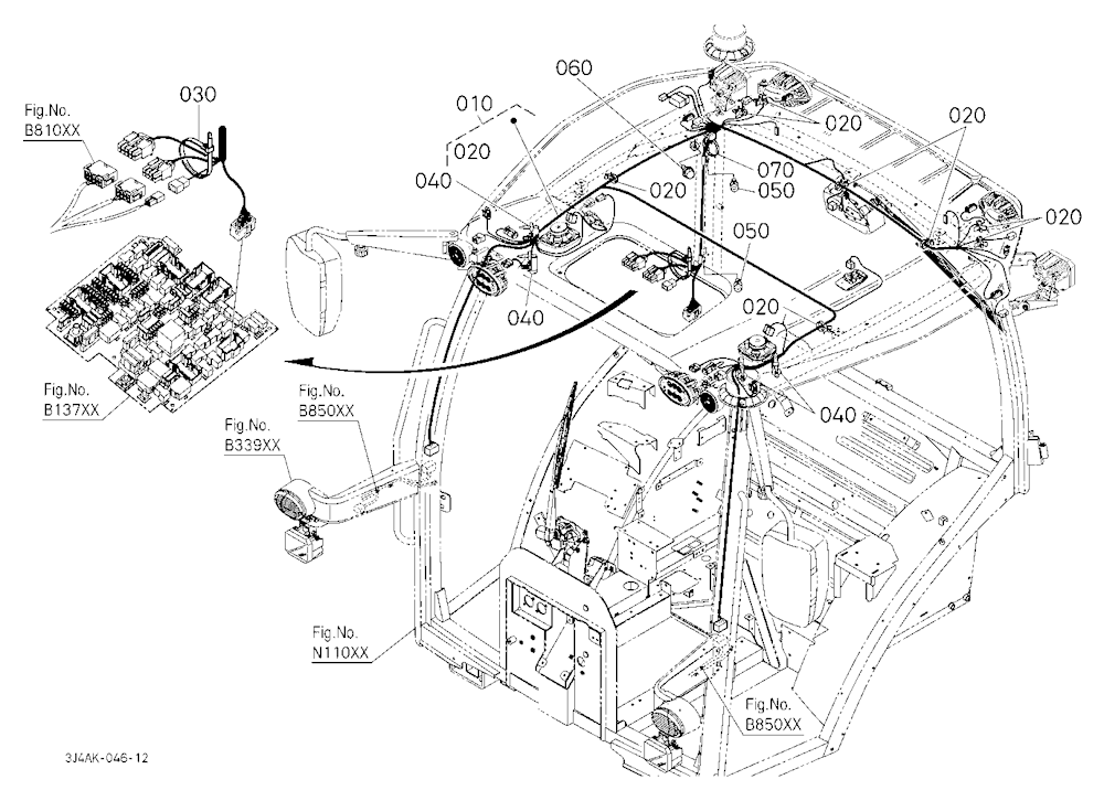 Electrical Wiring (Roof) [W/O Mirror Heater]